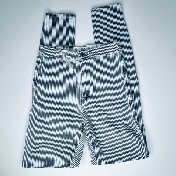 Bullhead Denim Co. Striped High Rise Skinny Jeans 5 - Picture 1 of 6